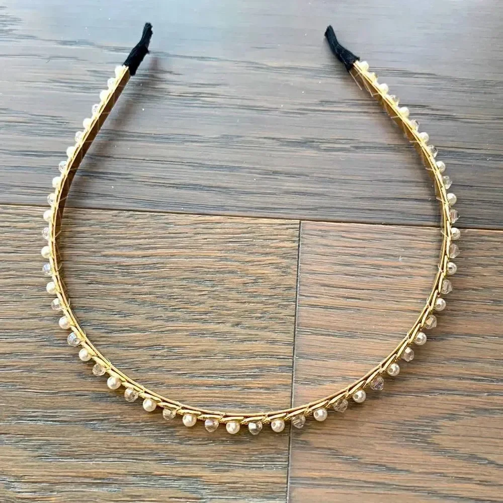 Sparkly Jeweled Headband with Pearls & Crystals for Teens or Kids